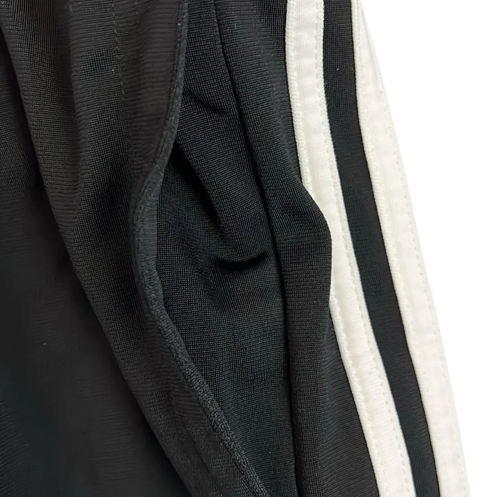 Adidas Tiro Track Pants Black 3 Stripe Ankle Zip Joggers Mens Medium